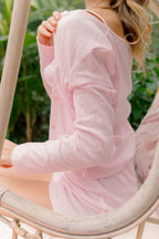 Set Ribbon Pink – Cardigan Pointelle, Crop Top & Pantaloni Scurți